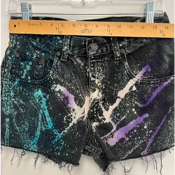 Vintage Upcycled Space Dyed Festival Shorts Sz. S/M - Picture 4 of 5